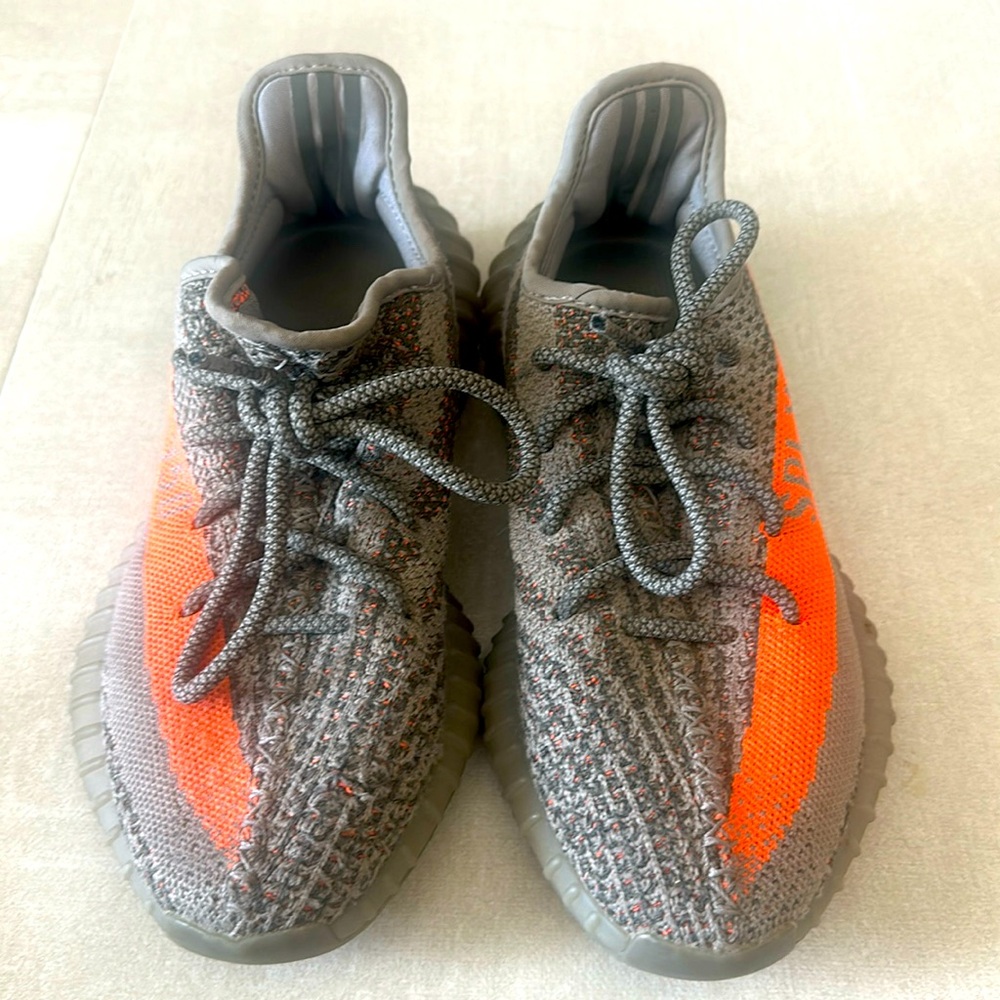 Yeezy SPLY-350 in Grey with orange accents. Great condition.